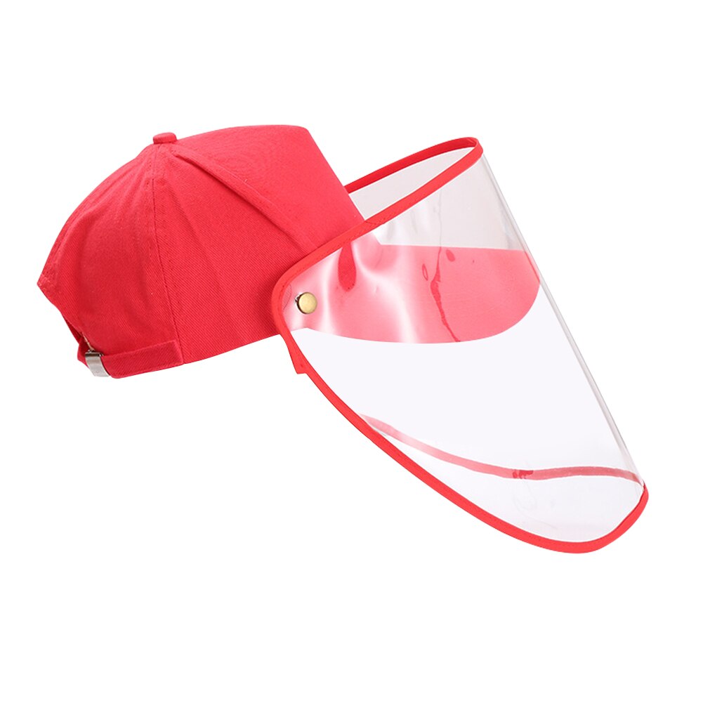 Koreaanse Beschermende Cap Hoed Outdoor Anti-Fog Speeksel Baseball Cap Lente Zomer Verwijderbare Zonnescherm Hoed Mannen Vrouwen Universal: Rood