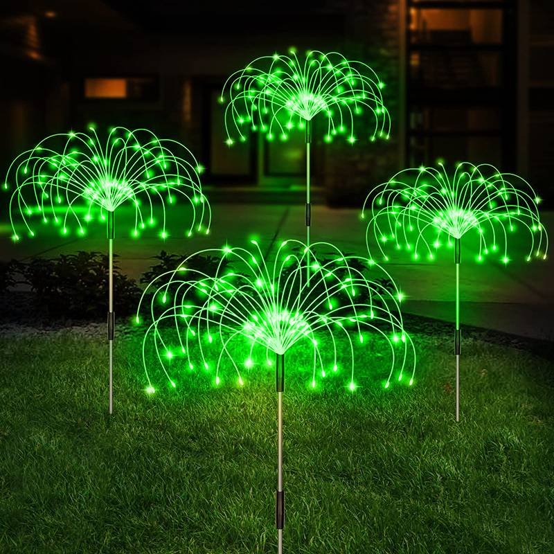 Led Solar Vuurwerk Lamp Buiten Tuin Decor Pad Kerstverlichting Waterdichte Kerst Tuin Balkon Patio Gazon Zonne-Energie Licht: Rood / 41-50W