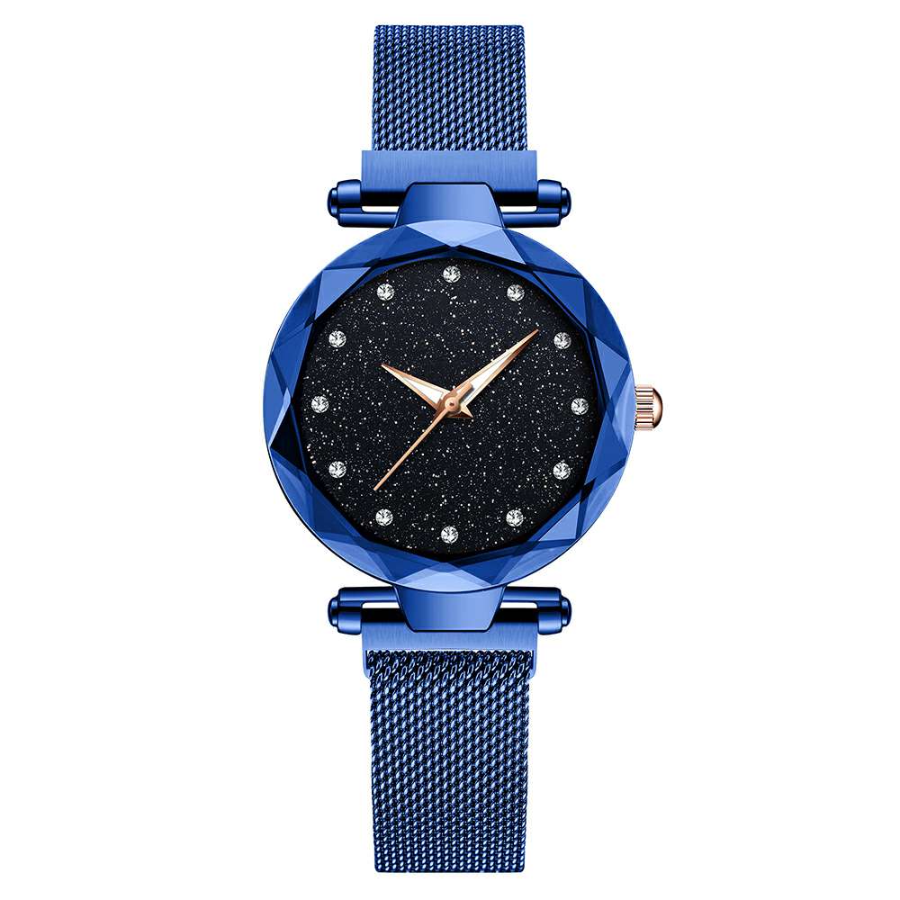 Luxe Vrouwen Horloges Dames Magnetische Sterrenhemel Klok Diamanten Vrouwelijke Quartz Horloges relogio feminino zegarek damski: Blauw