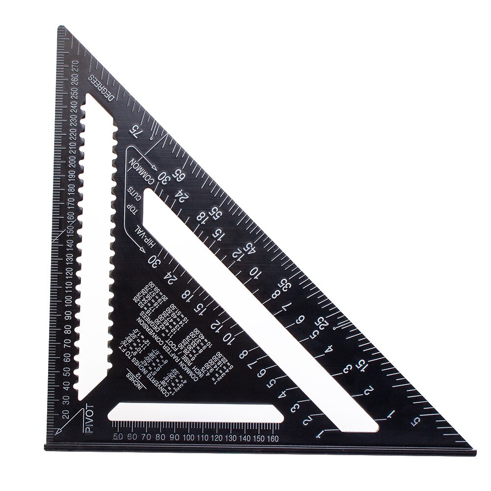 12inch Metric Squares For Woodworking Ruler Measuring Tool Aluminum Alloy Gauge Speed Square Roofing Triangle Ruler: 12 inch