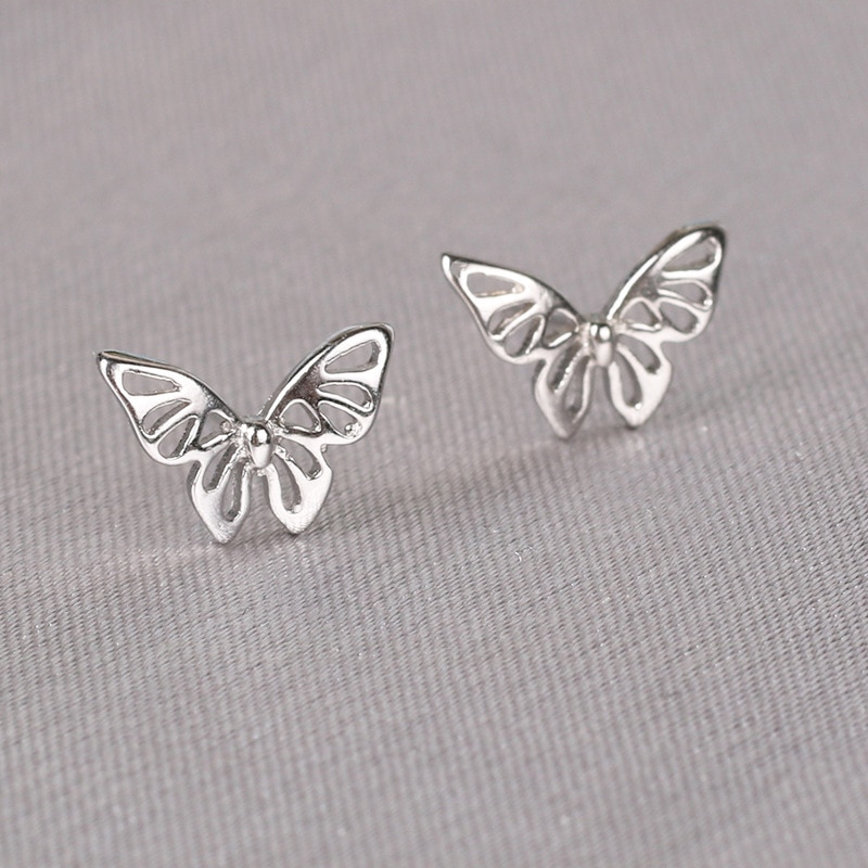 Real 925 Sterling Silver Stud Earrings for Women Girls Jewelry brincos oorbellen aros de plata 925