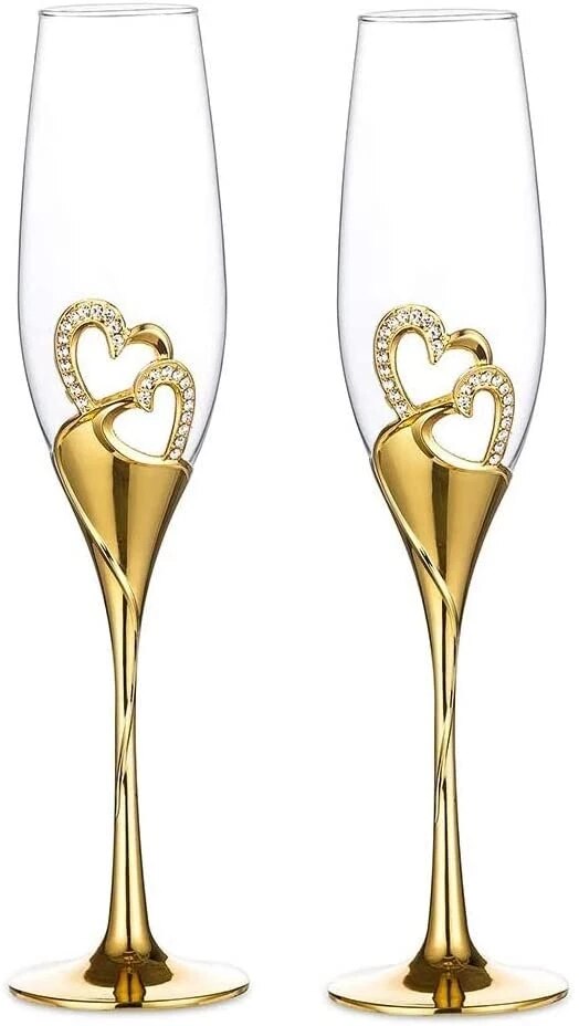 Ensemble de verres à Champagne Double couche, 2 pièces, sans manche, scintillants, haut de gamme, verres à vin rouge, transparents: 2 pcs-H13423