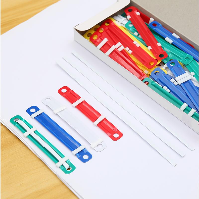Mini 50 Stks/set Plastic Binding Tweedelige Document Papier Bevestigingsmiddelen Twee Stuk Papier Sluiting Kleurrijke Student Industriële Bestand
