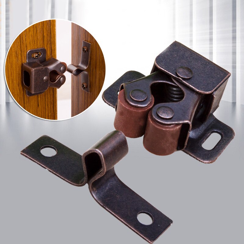 10pcs Premium Double Ball Roller Catches Cupboard Cabinet Door Latch Hardware Copper 32 x14 x 27mm Door Clip Buckle Handle