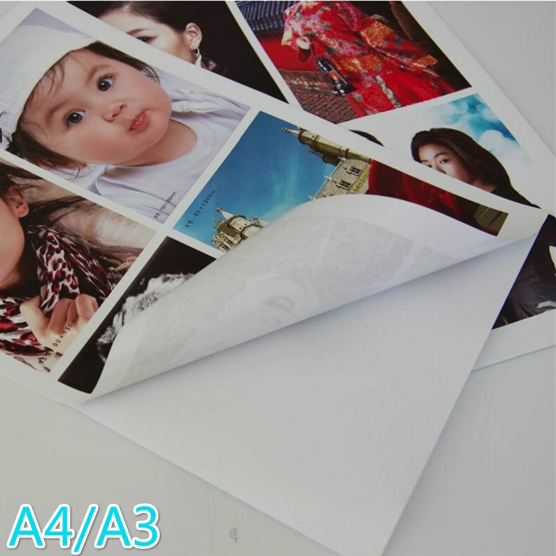 135g 150g A4/A3 50 High Gloss Self-adhesive Inkjet Printing Paper and Adhesive Tape Photo Paper Stickers Digital Photo Stickers