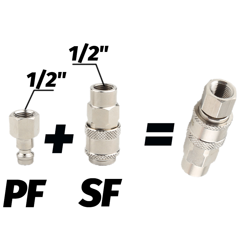 SM SF SH SP Self Locking Hose Coupler Plug Socket Air Compressors Hose One Touch Fittings Coupling Pneumatics Quick Connector: black