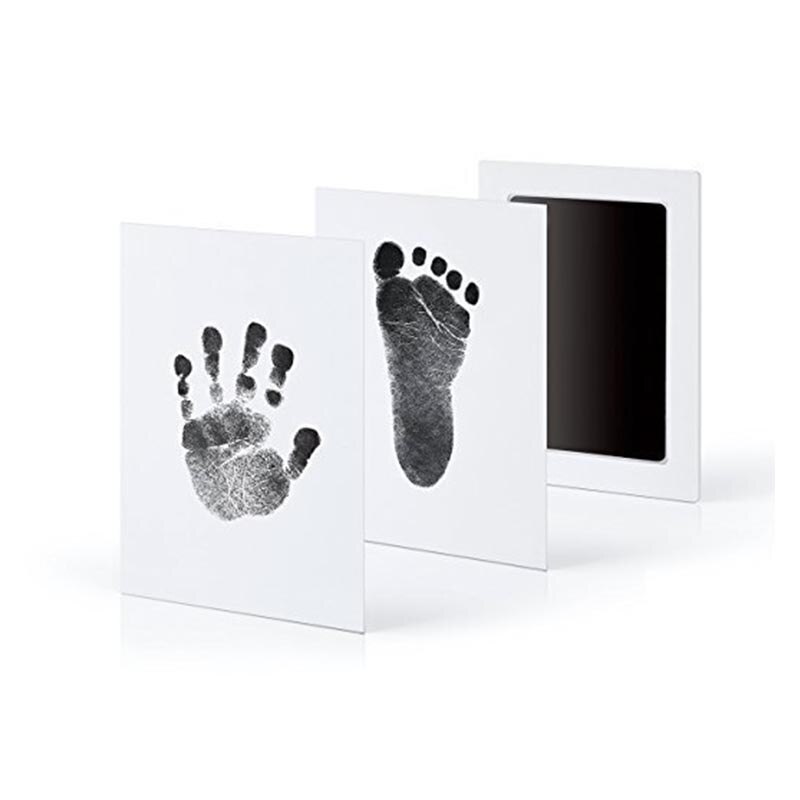 Pasgeboren Baby Handafdruk Footprint Opdruk Kit Baby Souvenirs Casting Pasgeboren Voetafdruk Stempelkussen Baby Klei Speelgoed Baby Cadeau: black