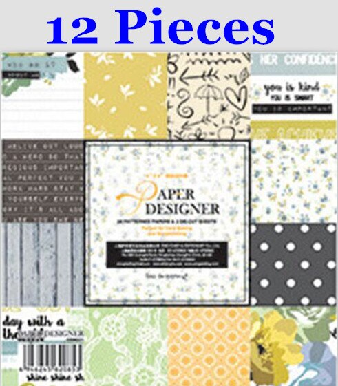 6‘’ Multi Style Scrapbooking Paper Pack Origami Art Craft DIY Photo Album Craft Scrapbook Paper Background Pad Paper Card Making: DSM021 12Pieces