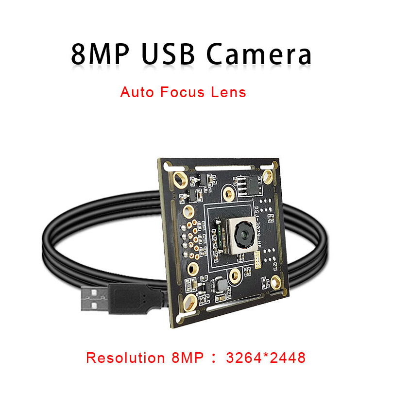 8MP Autofocus USB2.0 Camera with IMX179 Sensor Support UVC OTG Plug and Play 100 Degree No Distortion Lens 4K USB Video WebCam: Red