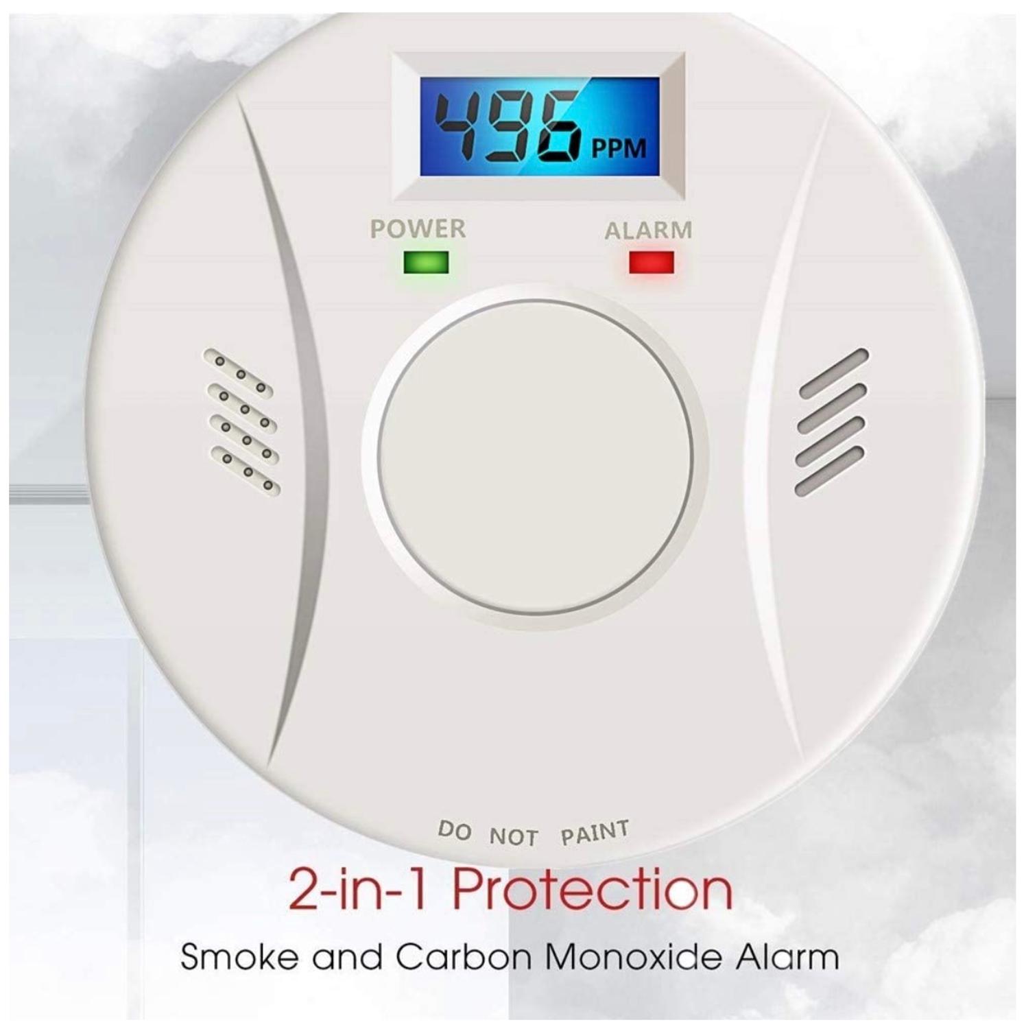 carbon monoxide detector and smoke alarm combo detector with LED display CE standard