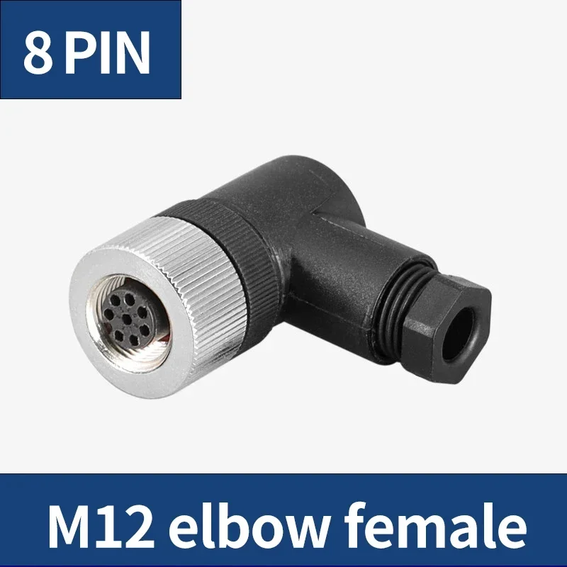 M12 sensor connector 4pin 5pin M12-8 waterproof male&female plug screw threaded coupling A Code sensor connectors: Blue