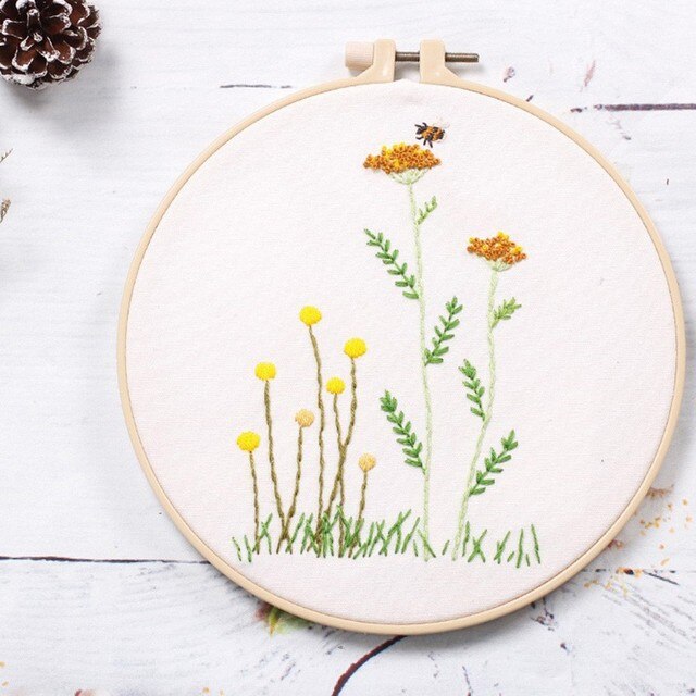1PCS Embroidery Kit Beginner Needlework Kits Embroidery Set Cross Stitch Series Handwork Needlework Plants Cross Stitch DIY Craf: 5