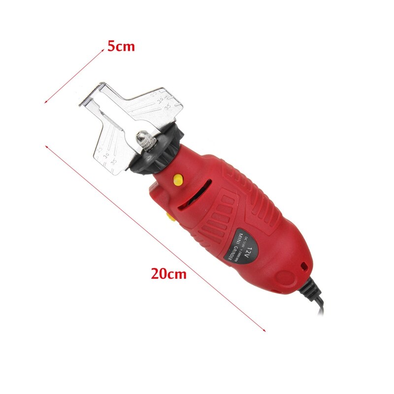 12V Chainsaw Chain Sharpener Electric Mini Handheld Grinder Tool File Set Boring Milling Grind Machine Set Woodworking Diy Tools