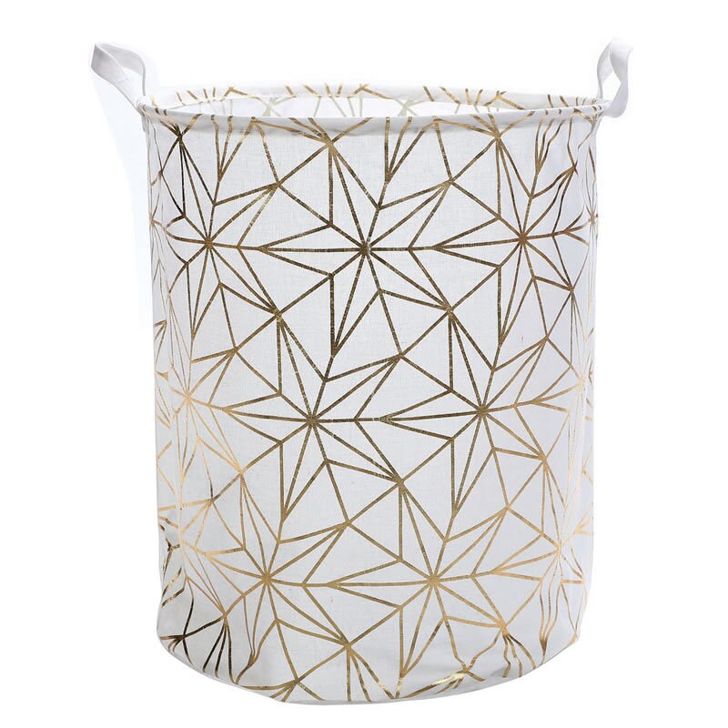 large size Nordic style dirty clothes laundry basket foldable toys sundry organize waterproof storage bucket barrel home decor: 03