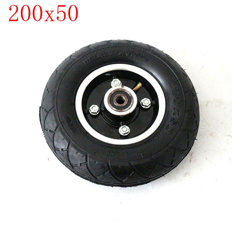 200*50Electric Scooter Tyre With Wheel Hub8" Scooter 200x50 Tyre Inflation Electric Vehicle Aluminium Alloy Wheel Pneumatic Tire