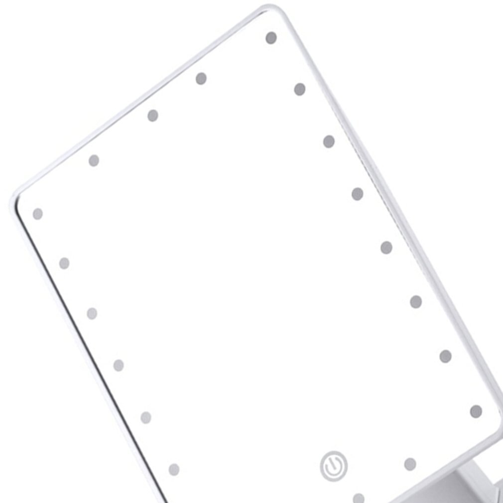 Led Makeup Mirror With Light Desktop Storage Touch Sensor Mirror 360 Rotating Square Makeup Mirror Makeup