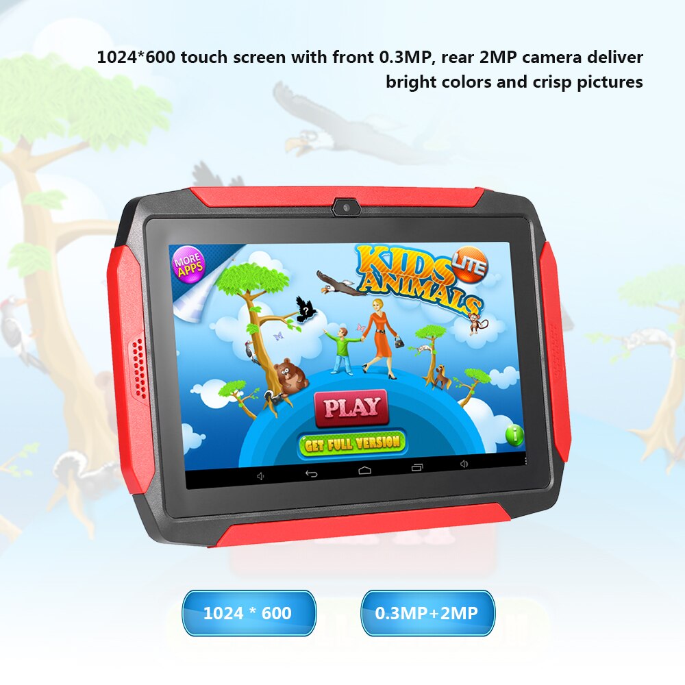 Kids Tablet 7 inch Study Tablet Learn And Entertainment 8GB Storage WiFi/BT Built In Andorid 4.4 EU Plug toy for kids