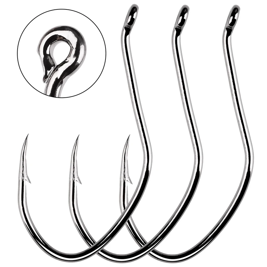 100 Stuks Prikkeldraad Meerval Vishaak Karpervissen Haak Cirkel Vishaak Crank Jig Haak Visgerei Accessoires