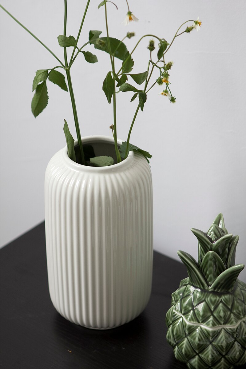 Pineapple Food Ceramic Storage Jar White/green