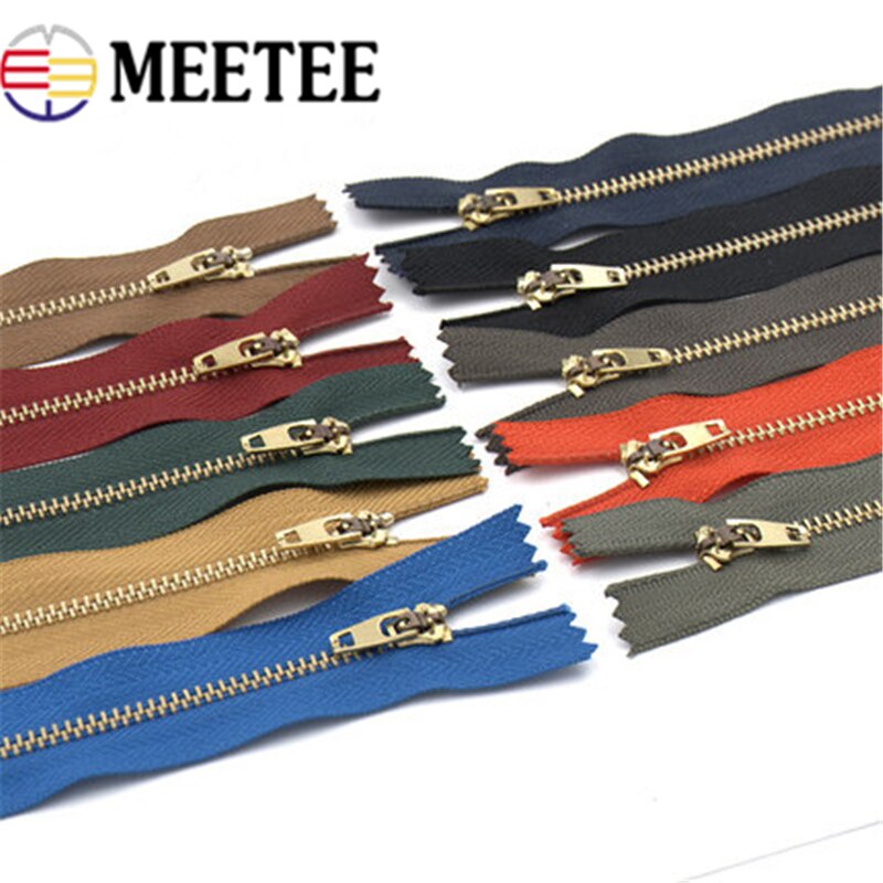 5 pièces 3 # fermeture à glissière en métal 13cm serrure automatique fermeture à glissière pour pantalon veste poche jean sac bricolage couture Zips vêtement accessoires A4-17