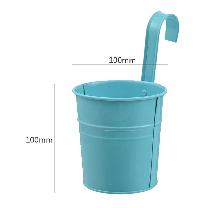 10 Kleuren Opknoping Bloempotten Haak Muur Potten Tuin Potten Balkon Plantenbakken Metalen Emmer Bloem Houders Home Decor