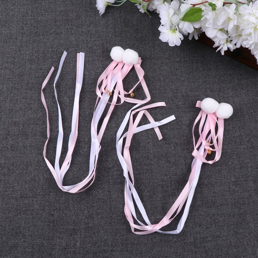1 paar kinderhaarspeldjes met kwastjes, hanfu-kleding, haarspeldjes met kwastjes en traditionele chinese linten (roze): Roze