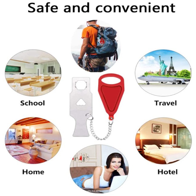 Portable Family Hotel Door Lock Security Privacy Safe Lock Anti-Theft Travel Lock Door Latch For Travel Family Apartment College