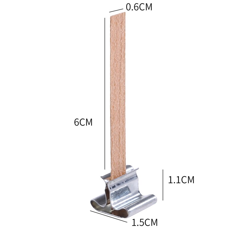 6-13cm Wooden Candles Wick With Sustainer Tab Candle Wick Core For DIY Candle Making Supplies Handmade Soy Parffin Wax Wick: 6 x 60 mm