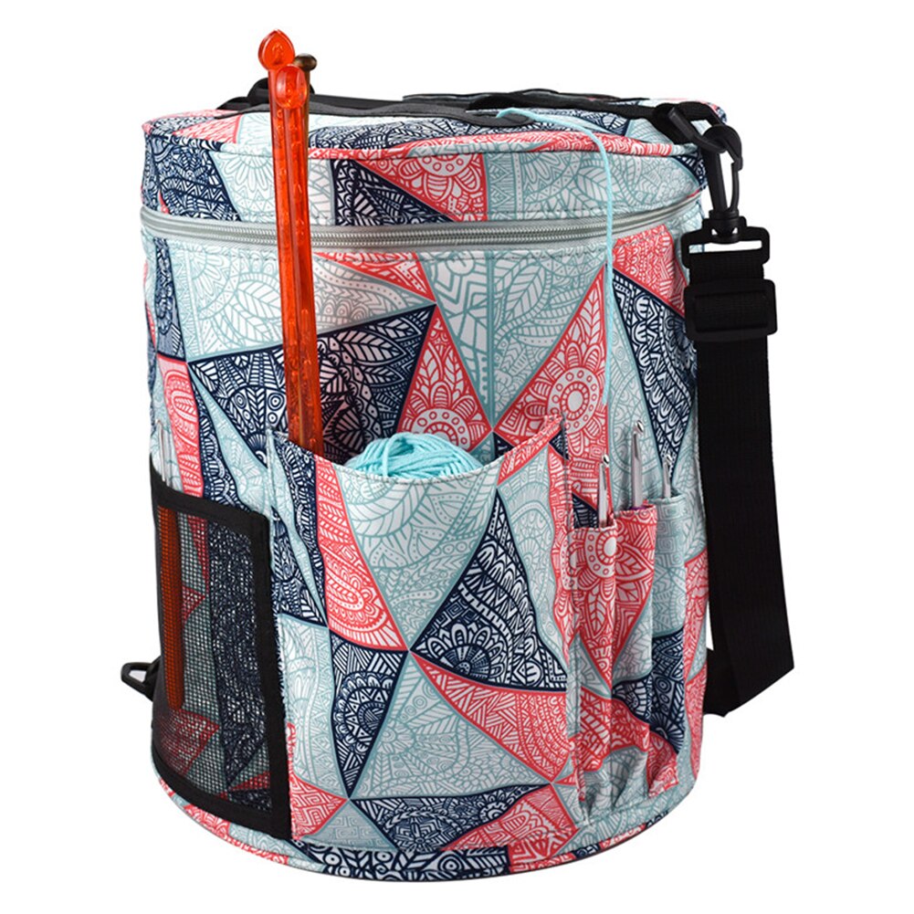 Woolen Yarn Storage Bag Round Knitted Wool Bags Oxford Cloth Leaf Print DIY Knitting Sewing Kit Sewing Tools Accessories: 8
