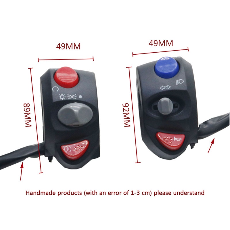 Motorfiets 22Mm Stuur Schakelaar Hoorn Richtingaanwijzer Koplamp Mistlamp Elektrische Start Handvat Links Rechts Controll Schakelaars