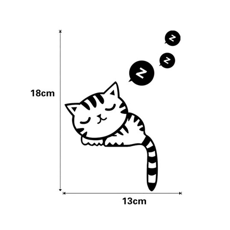 DIY Home Decal Switch Sticker Cartoon Cat Sleeping Living Room Bathroom Decoration Mural Art Wall Decal Removeable