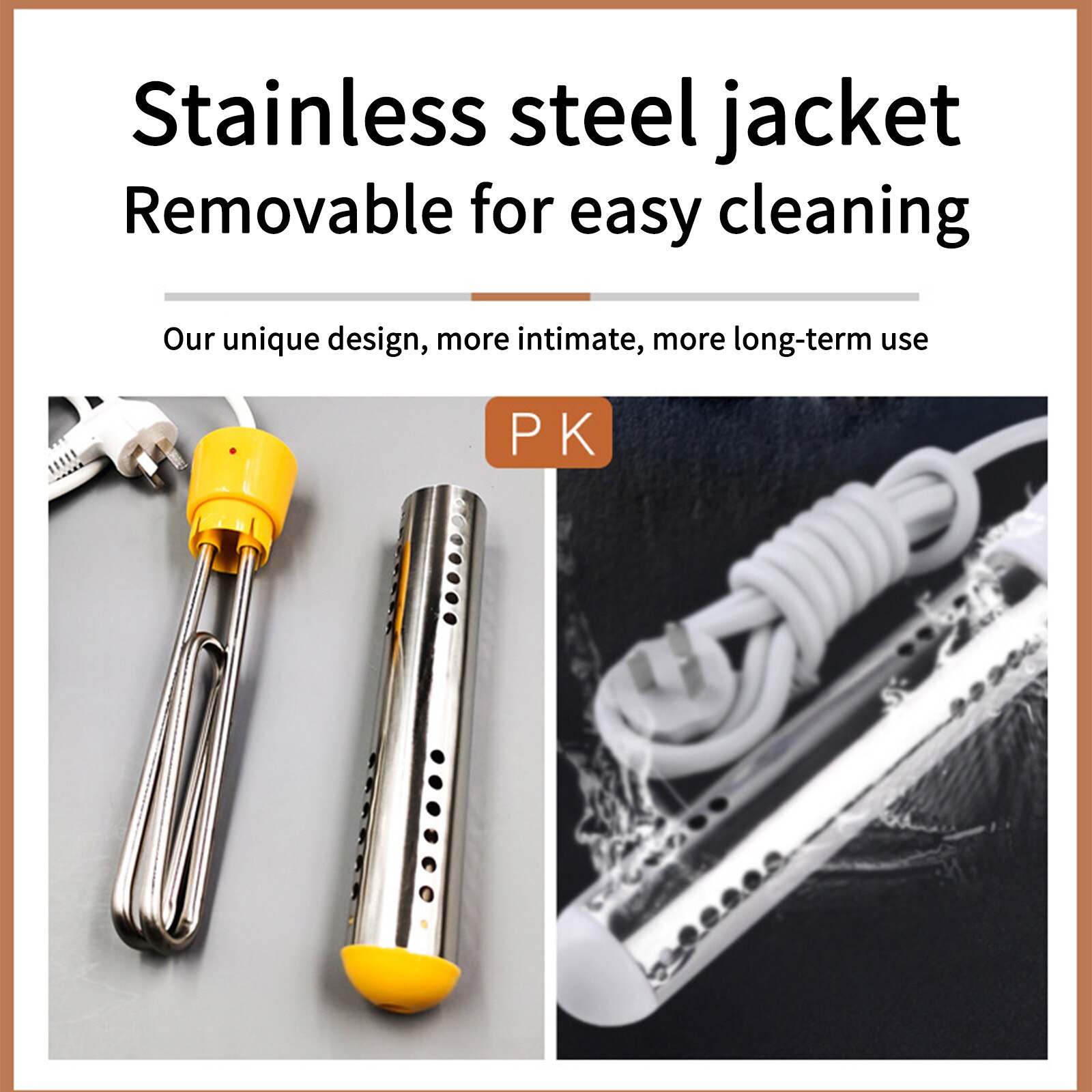 220V Water Heater Thermostat Floating Electric Water Heater Portable Immersion Suspension US Plug