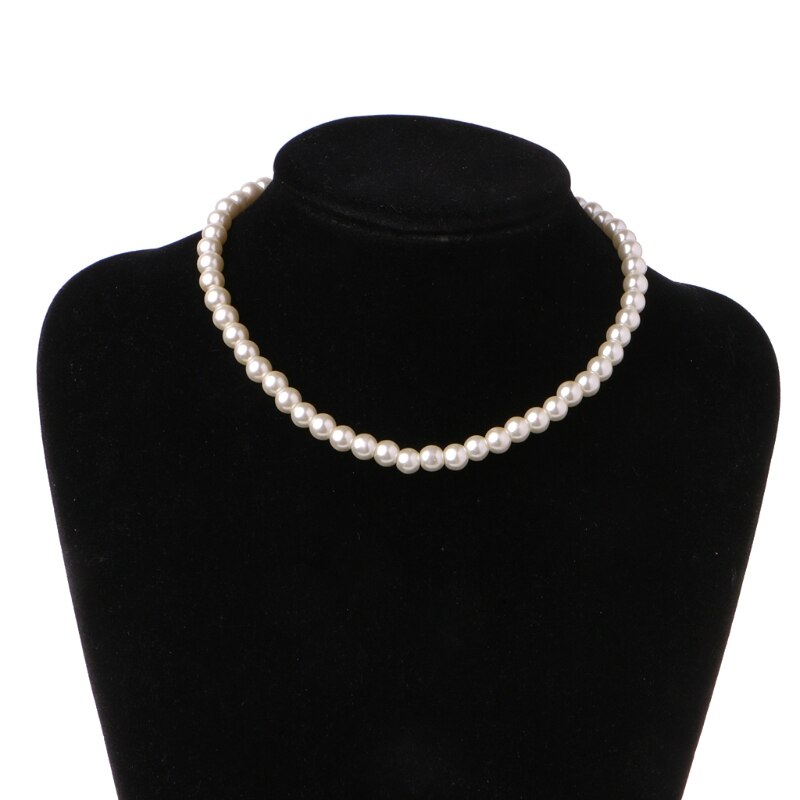 Collares de perlas de agua dulce para mujer, joyería de cristal blanco marfil