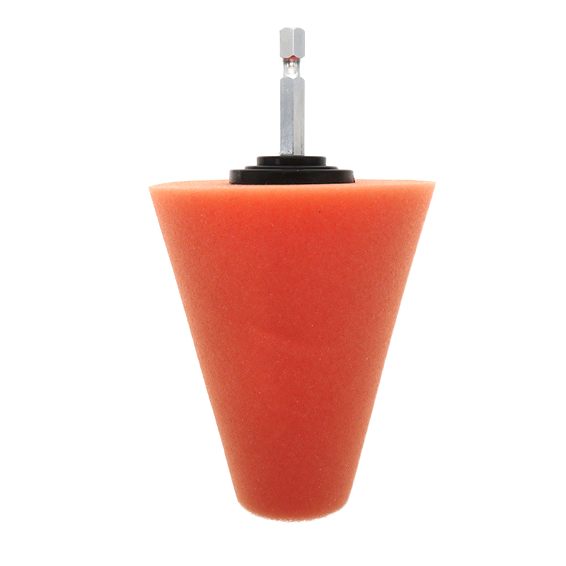 Conical Sponge Buffing Polishing Cone for Automotive Car Tire Hub Care Metal Polish Cleaning Foam Pad Sponge Polish Wheel Tool: Orange