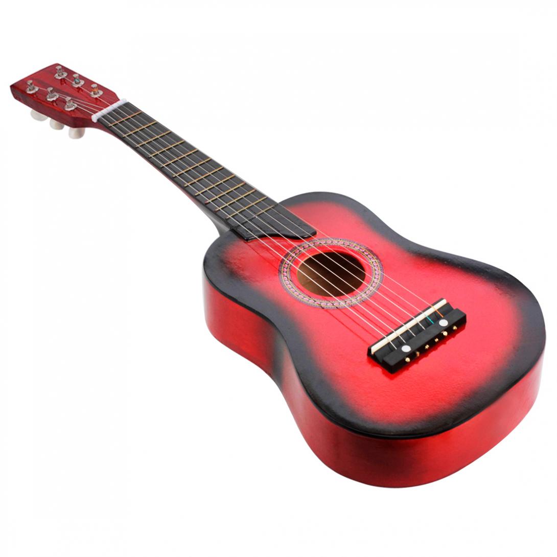 Akustisk Gitarr - 25 Tum Basswood - 12 Band - 6 Strängar - Leksakgitarr för Barn & Nybörjare: Gul