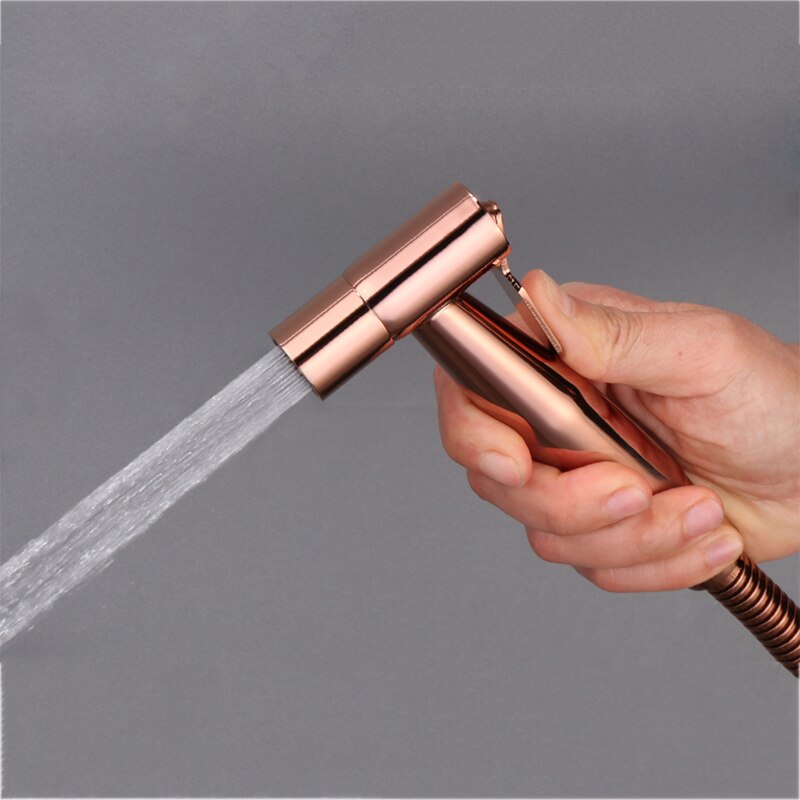Toilet bidet vandhane rose guld messing kun koldt hjørneventil væg håndholdt hygiejnisk brusehovedvask bil kæledyr sprøjte airbrush tap
