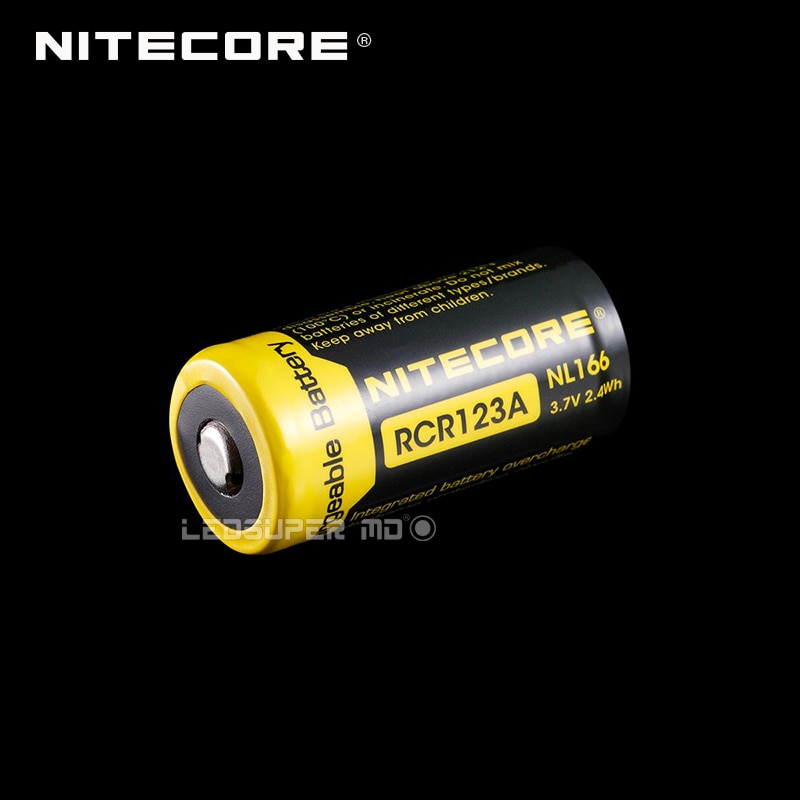 Nitecore-bateria li-íon recarregável, modelo original, com 650mah, 3.7v, wh, rcr123a