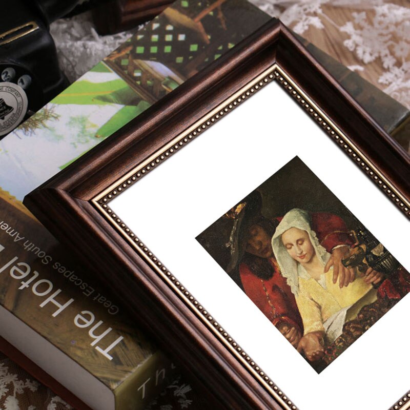 Amerikaanse retro fotolijst olieverfschilderij fotolijst 3 kleuren delicate harslijst  a4 kunst wanddecoratie woondecoratie