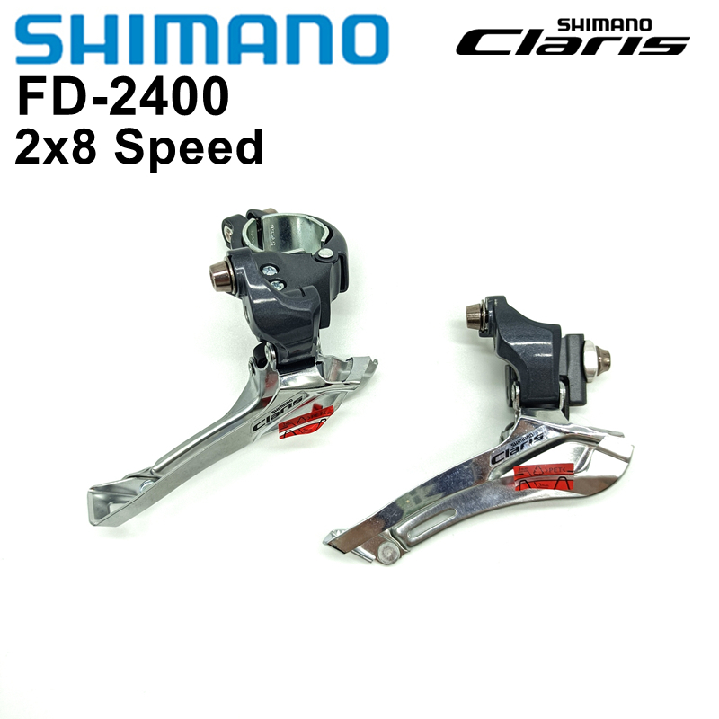 Shimano Claris FD-2400 Racefiets Voorderailleur 2X8 Speed Fiets Derailleur Fd 2400 Braze Op/Klem Claris 2400