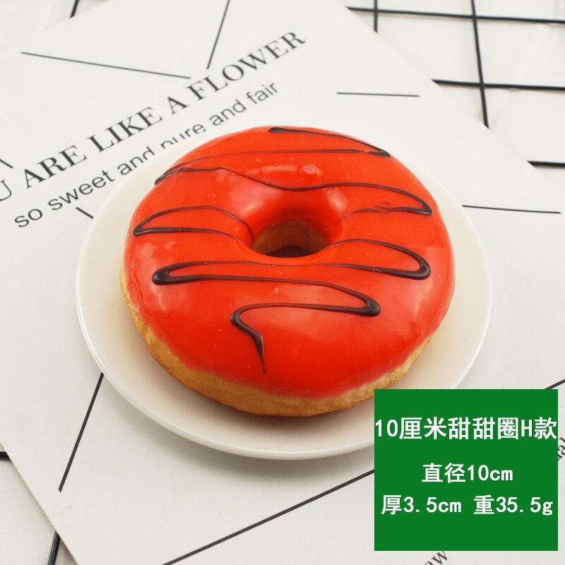 10Cm Kunstmatige Donut Voedsel Chocolade Taart Zoete Roll Kunstmatige Mini Squishy Donut Simulatie Model Fotografie Decoratie Props: 10cm red xiantiao