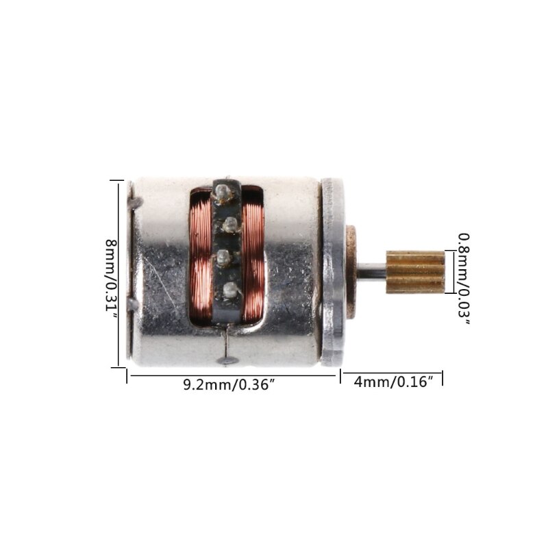 10 Pcs 3-5v Dc 2 Phase 4 Wire Dia 8mm Dc Stepper Motor Micro Stepping Motor for Digital Products Camera Size 8*9.5mm
