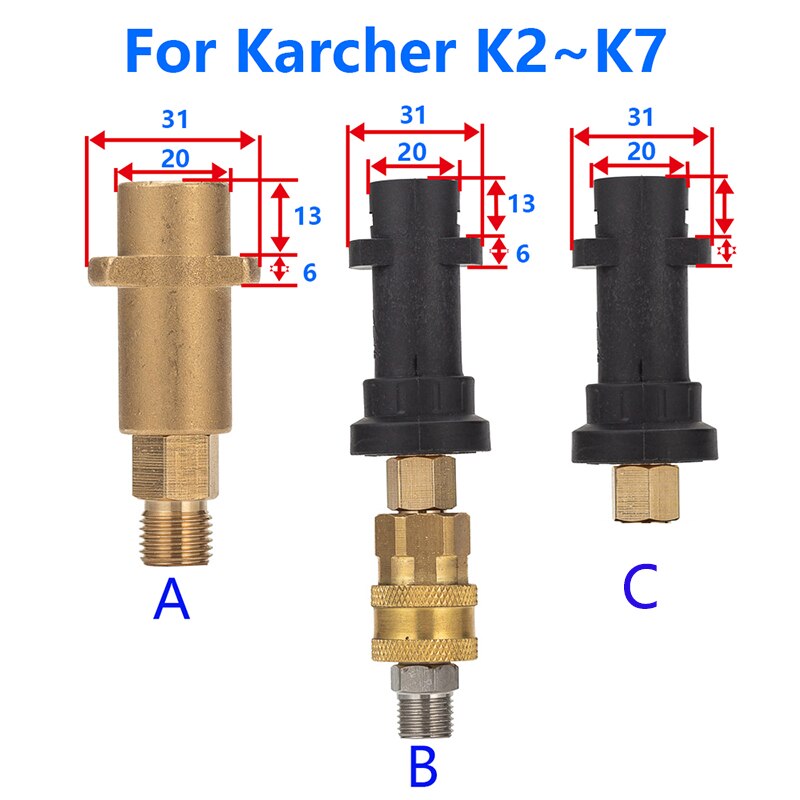 Lanza de espuma de nieve de 1L para Karcher K2 K3 K4 K5 K6 K7, lavadoras a presión para coche, generador de espuma de jabón con boquilla de pulverizador ajustable, GI/4