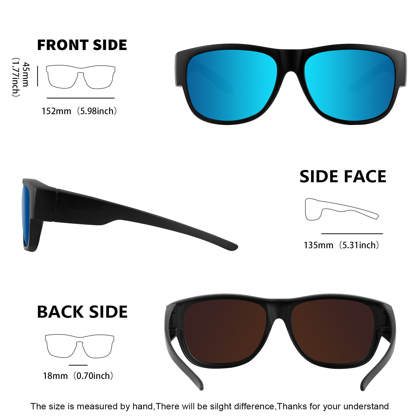 Maxjuli polariserade solglasögon för män kvinnor passar över glasögon wraparound solglasögon lentes de sol mujeres y hombres  uv400 8238
