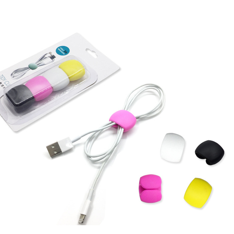 1pcs Reusable Cable Clips Charger Cord Organizer Earphone Line Tidy Holder Cable Management Winder for Christmas