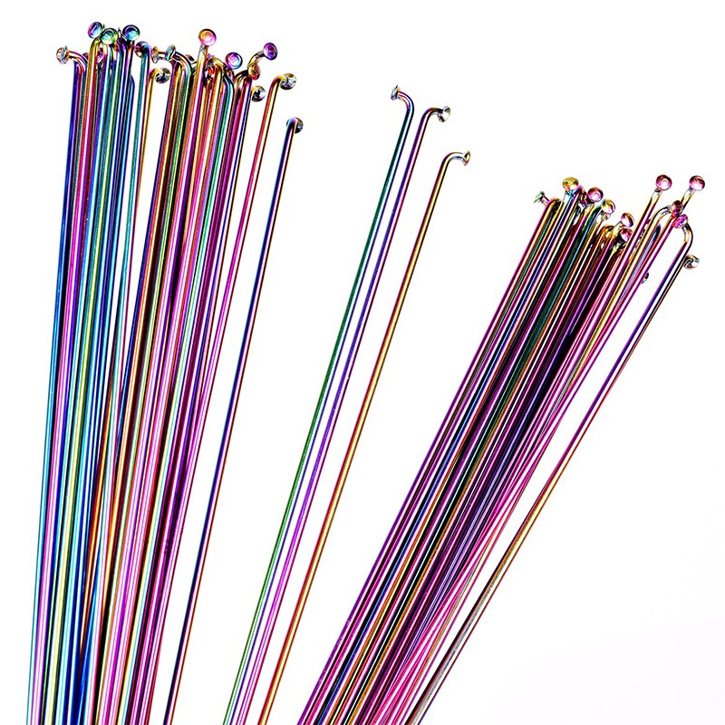 Radios de acero inoxidable para bicicleta de montaña, alambre de radios de 26/27.5/29 pulgadas, enchapado al vacío, radios de arco iris, 2,0mm