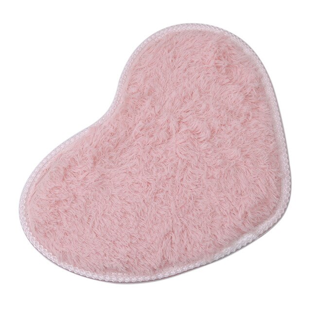 Felpudo antideslizante con forma de corazón de 26*37cm, suave microfibra esponjosa, para el suelo de baño, para dormitorio, alfombras, salón: Pink