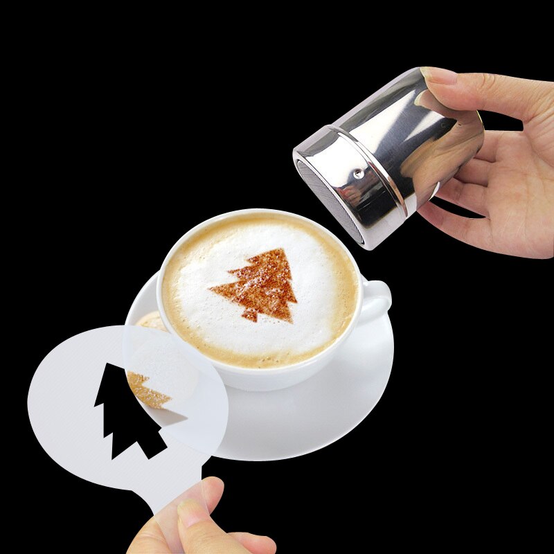 16 Stks/set Koffie Tekening Mold Latte Cappuccino Barista Art Stencils Cake Stofdoek Sjablonen Koffie Gereedschap Accessoires