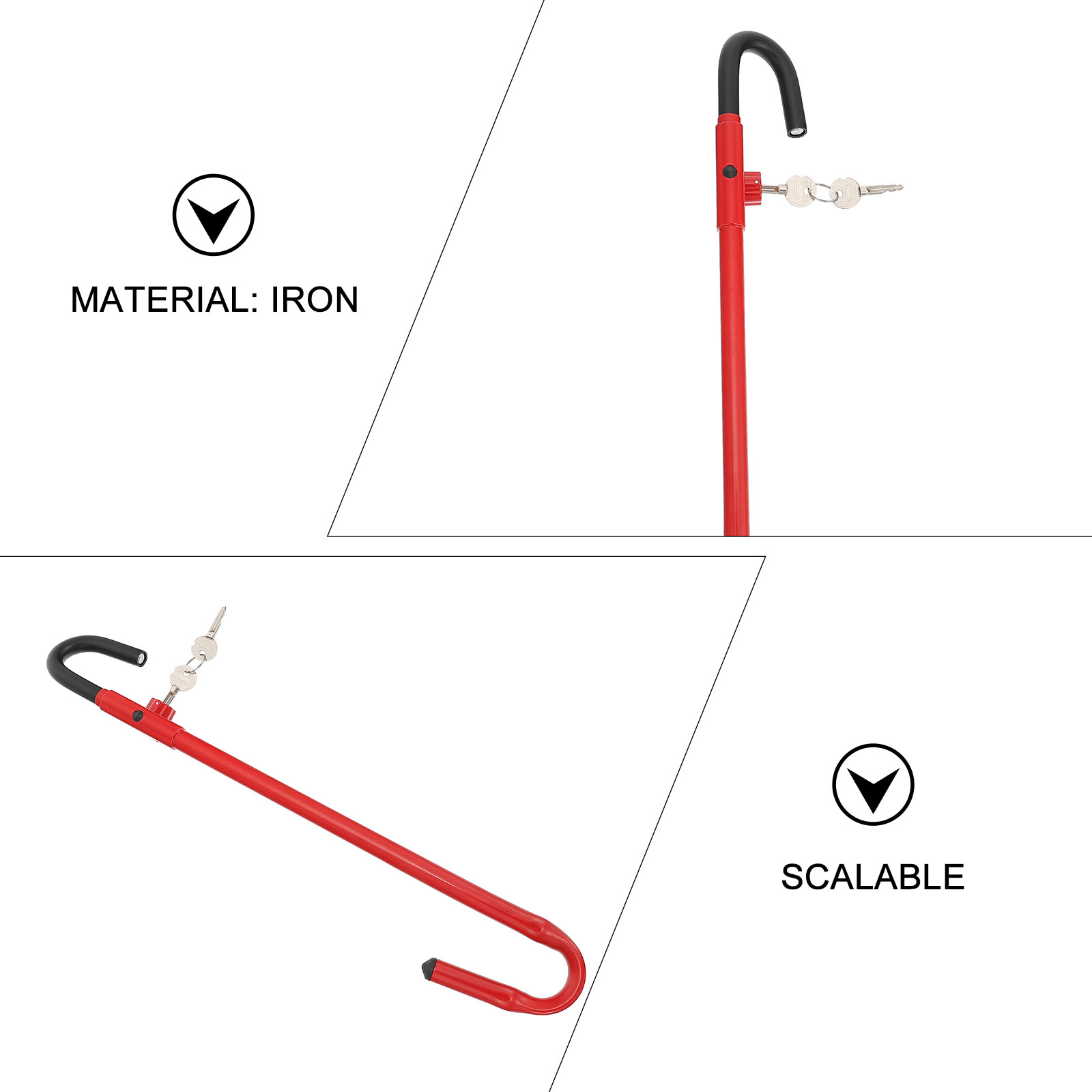 1pc Auto Steering Wheel Lock Retractable Anti-Theft Lock Car Accessories