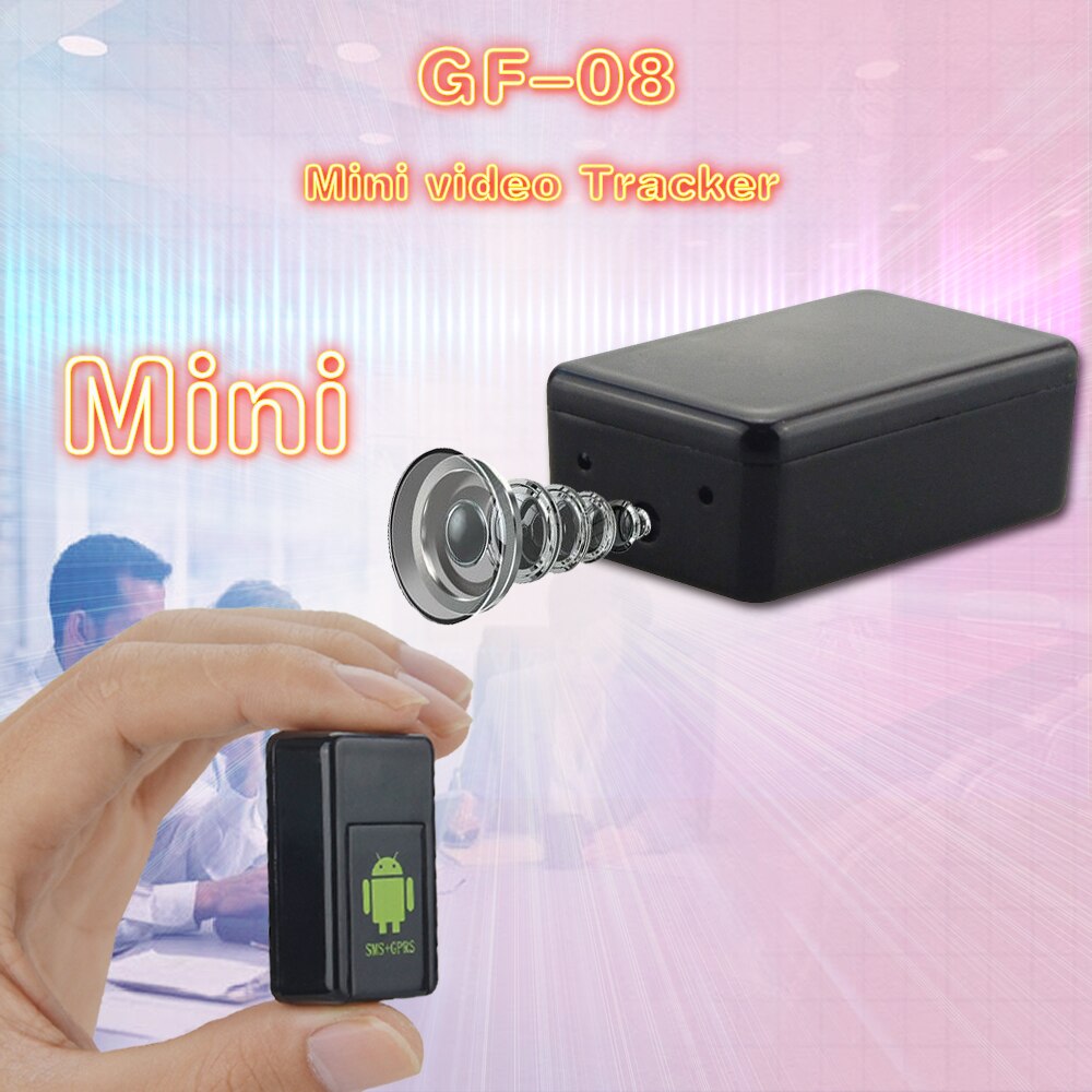 Mini rastreador portátil GSM/GPRS, localizador parlante de vídeo en red, GF-08, batería de iones de litio de 3,7 V y 400mAh, tiempo de espera largo, mini rastreador gsm