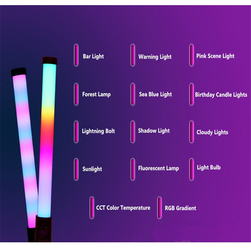 RGB Light Stick Handheld Photography Lamp 4600mAh Party Colorful LED Lamp Fill Light Handheld Wand Flash Speedlight Video Live